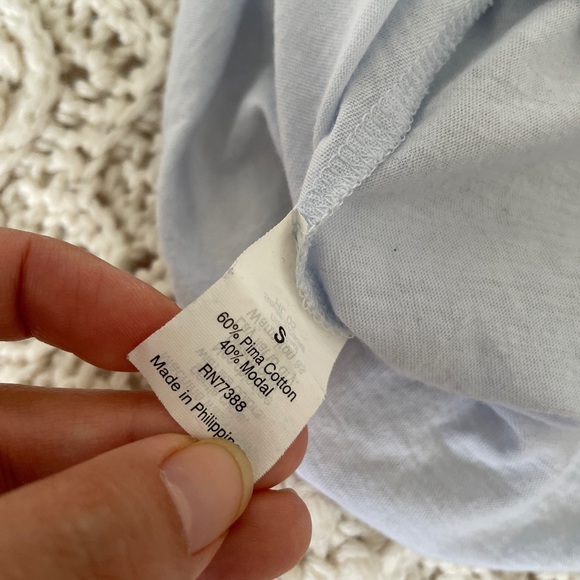 J. Crew Pima Cotton Baby Doll Halter Tank Top Light Blue (Small) preppy summer - Picture 6 of 7